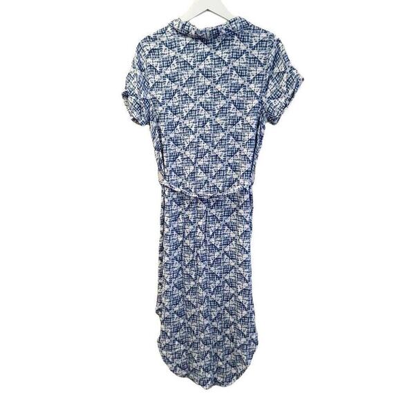 Sonoma Dress Size M Button Down Womens Short Sleeve Knit Collar Blue Summer - Picture 2 of 9